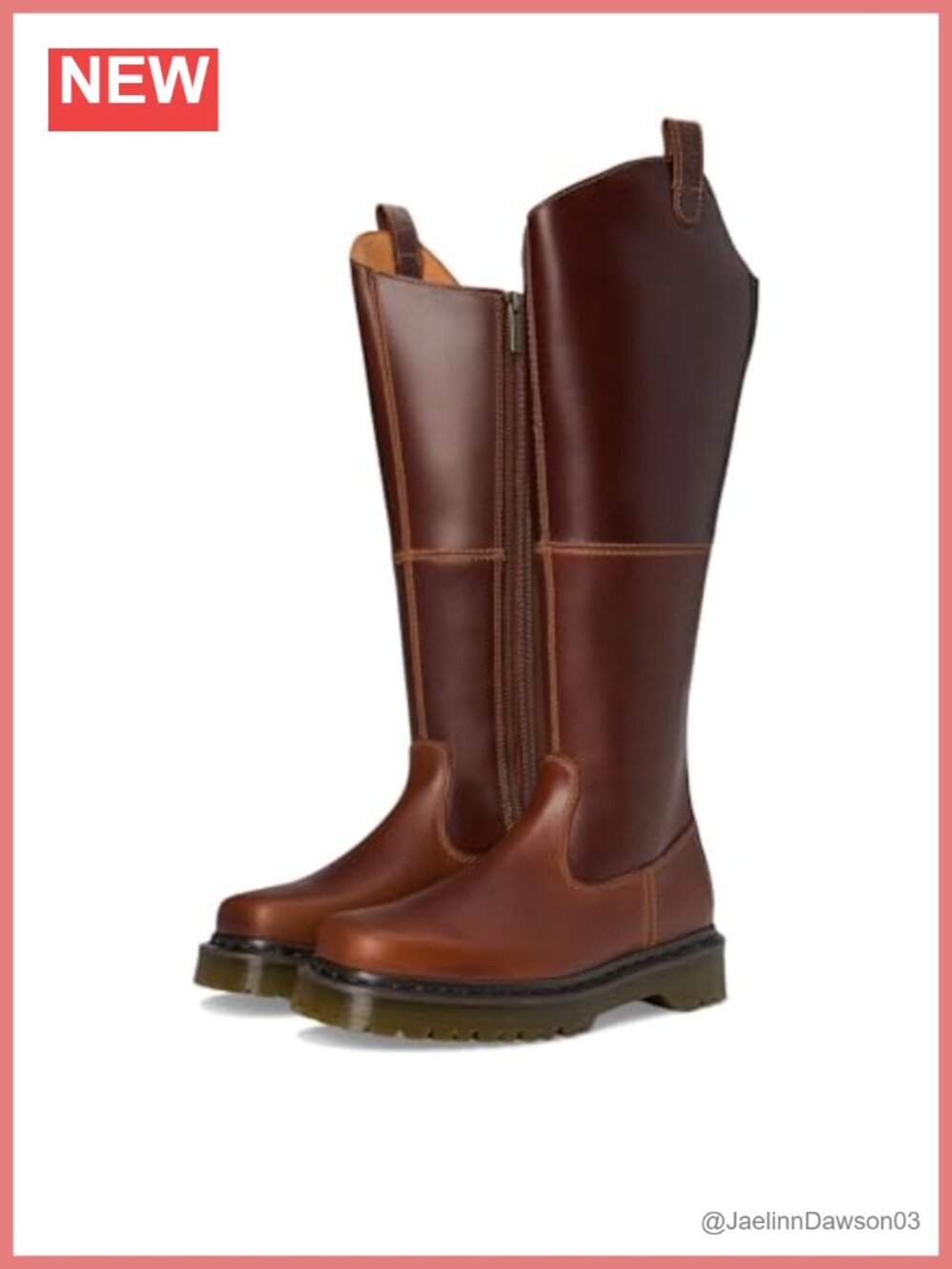 Dr. Martens Amaayah Hi Knee High Platform Leather Boots Women's Square Toe